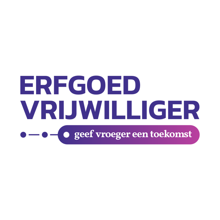 Logo met tekst Erfgoedvrijwilliger