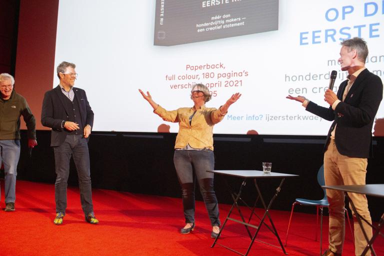 Coen van Gugten, Ruud van Eeten, Natascha Waeyen en Frans Bastiaens tijdens de Fair Practice Code Tour