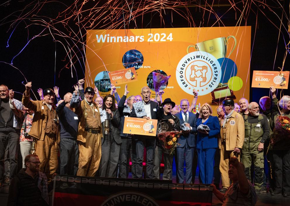 Uitreiking Erfgoedvrijwilligersprijs 2024 © stichting Nederland Monumentenland. Fotograaf Jurgen Huiskes.