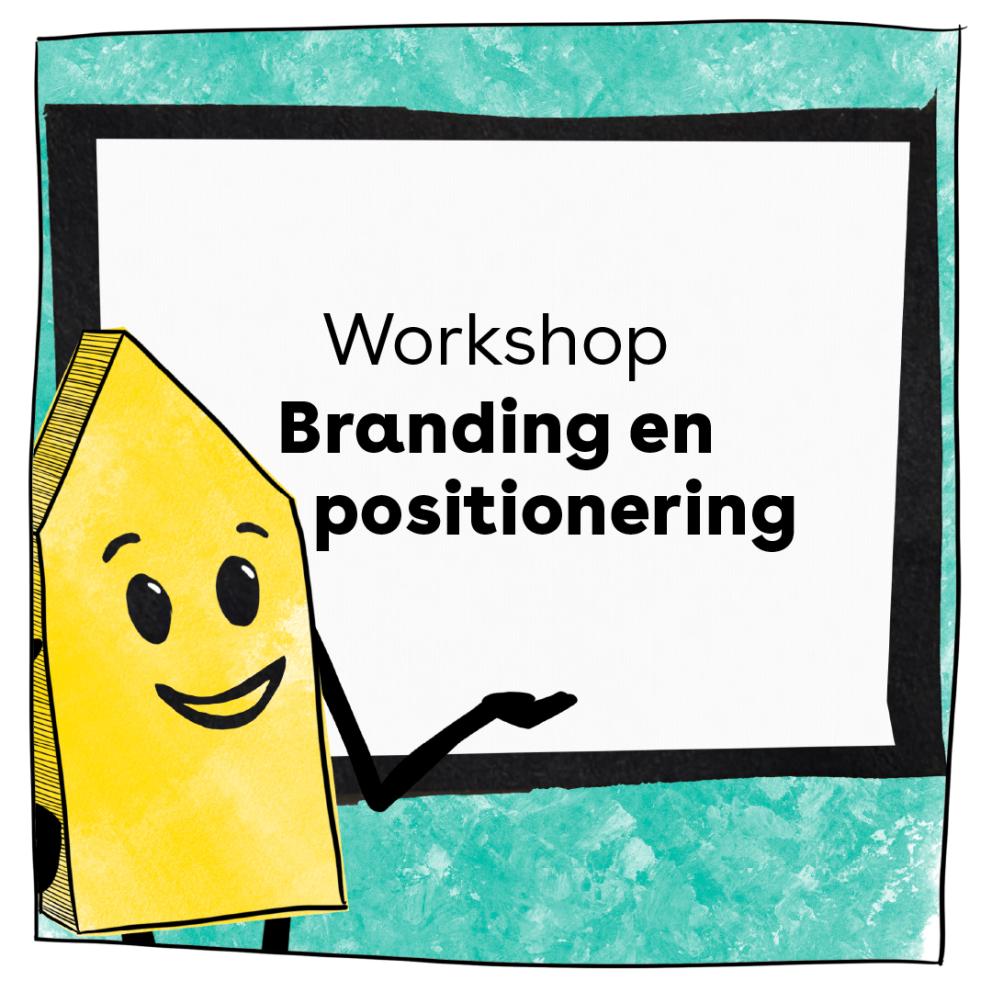 Illustratie van het beeldmerk van de Culturele Wegwijzer: Een geel wegwijzer figuur wijzend naar een bord waarop de naam van de workshop staat vermeld.  